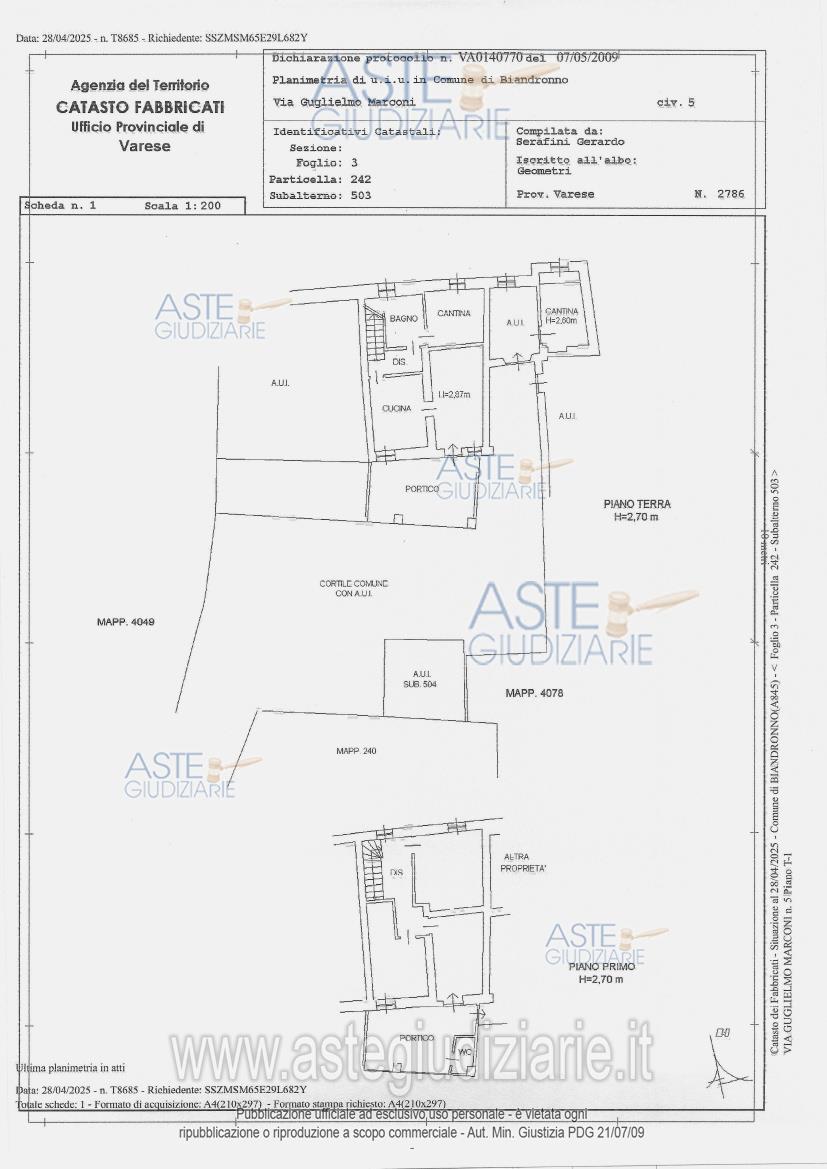 Planimetria del bene