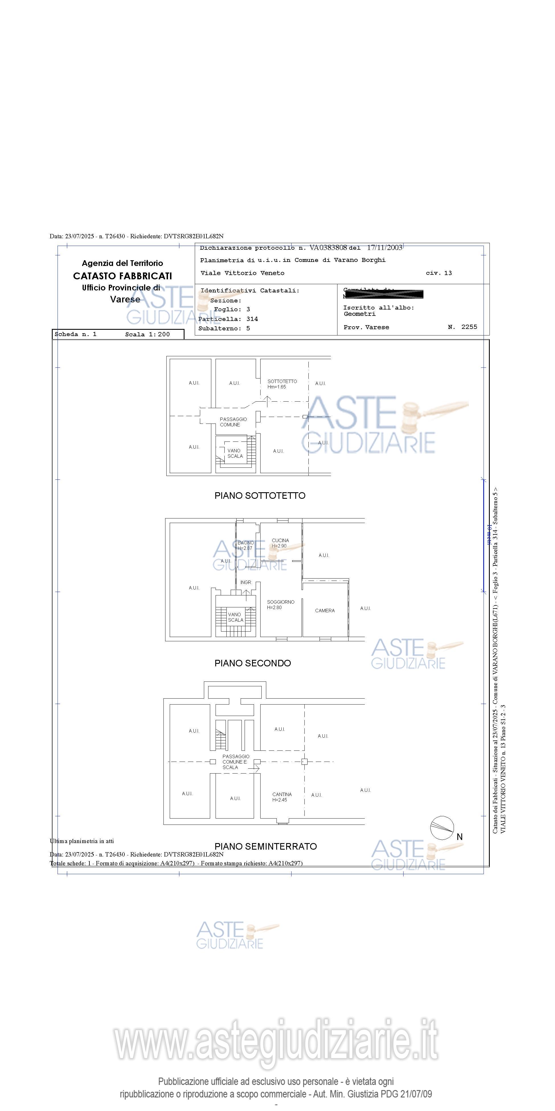 Planimetria del bene