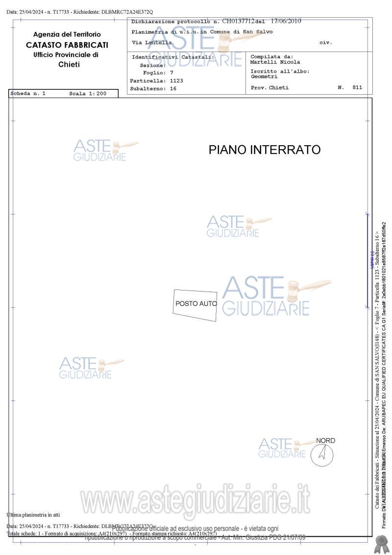 Planimetria del bene