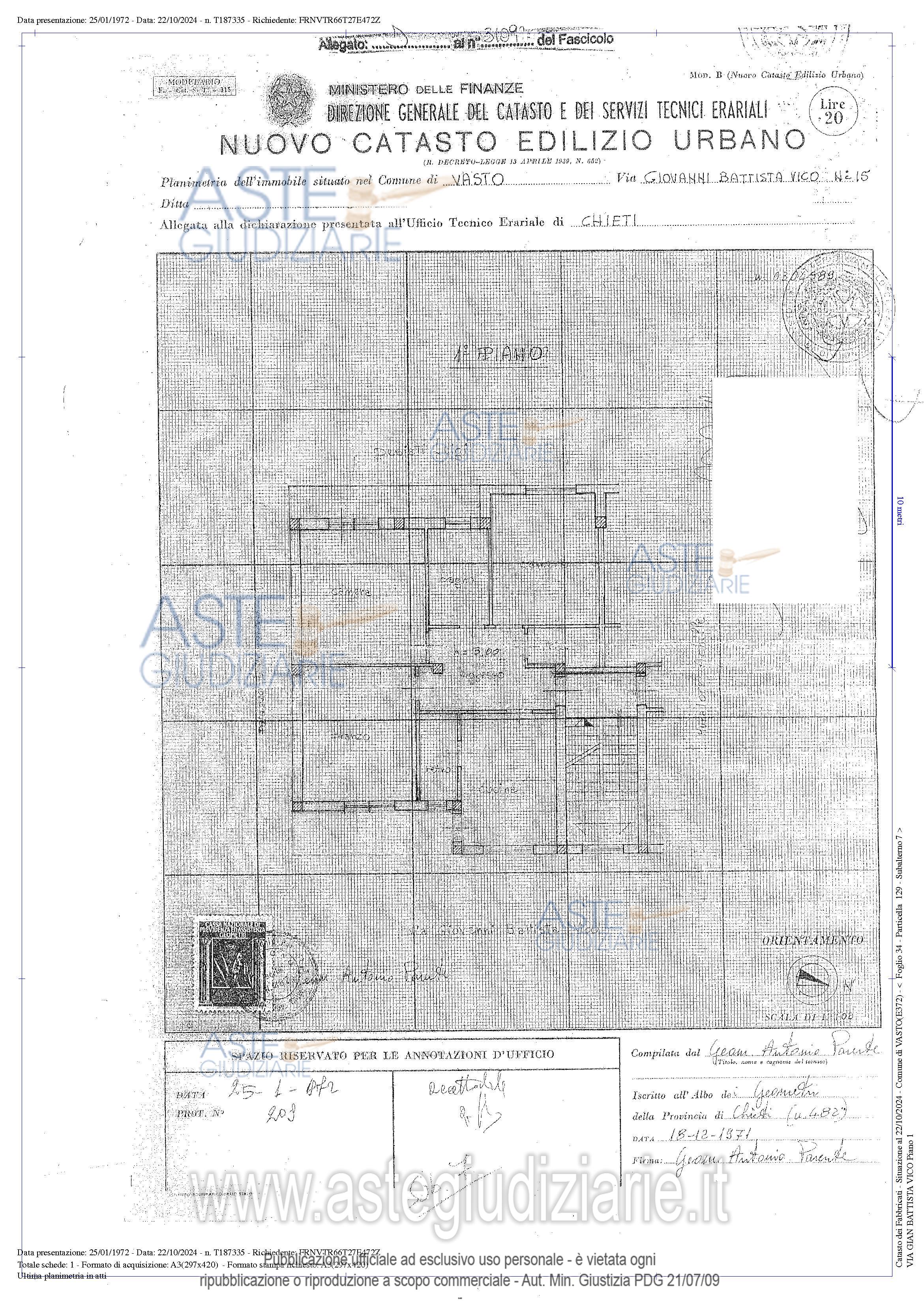 Planimetria del bene