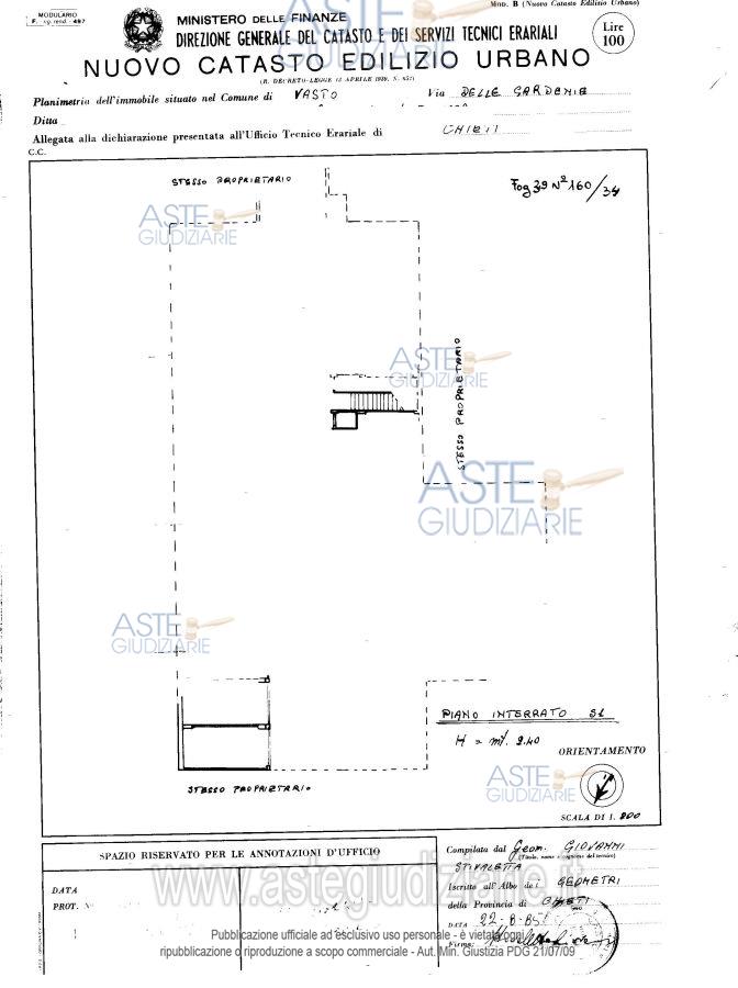 Planimetria del bene