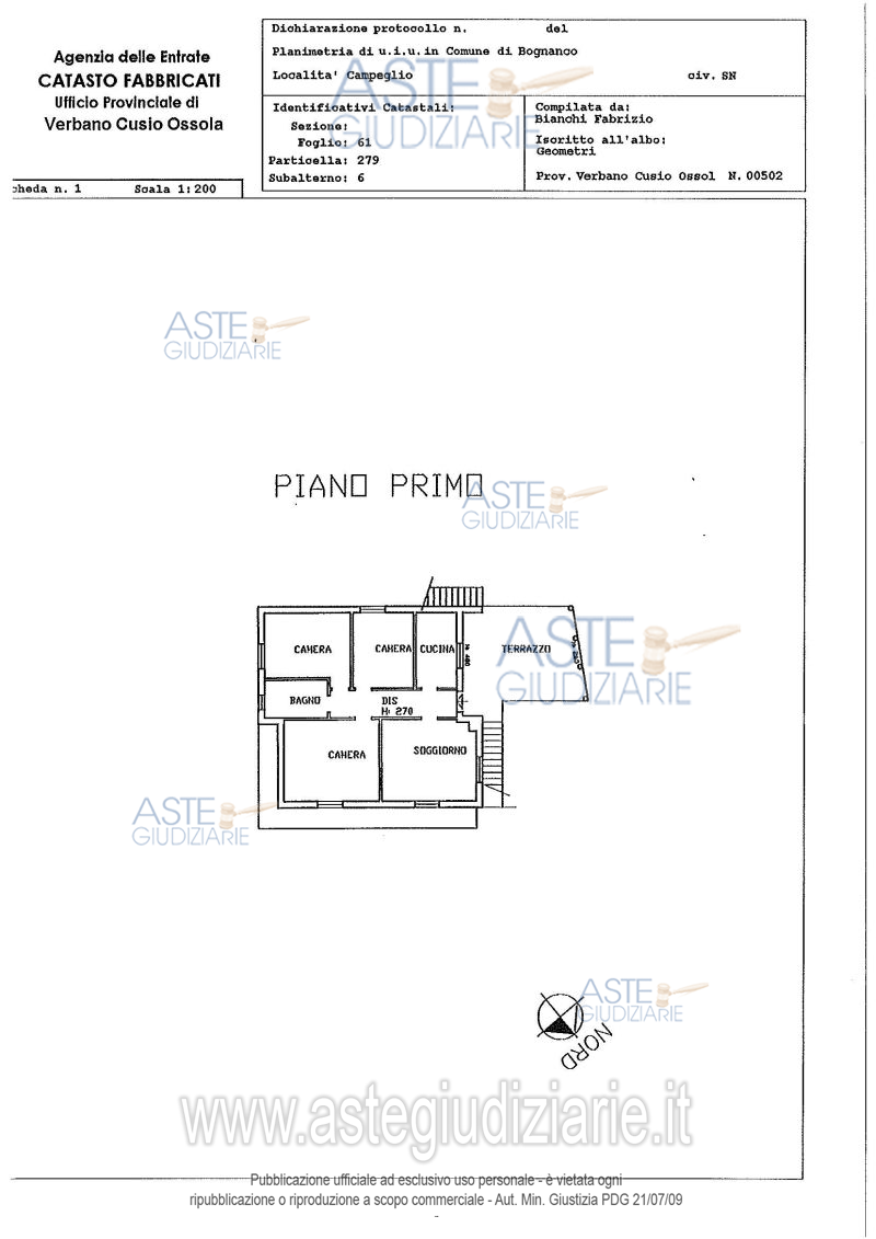 Planimetria del bene