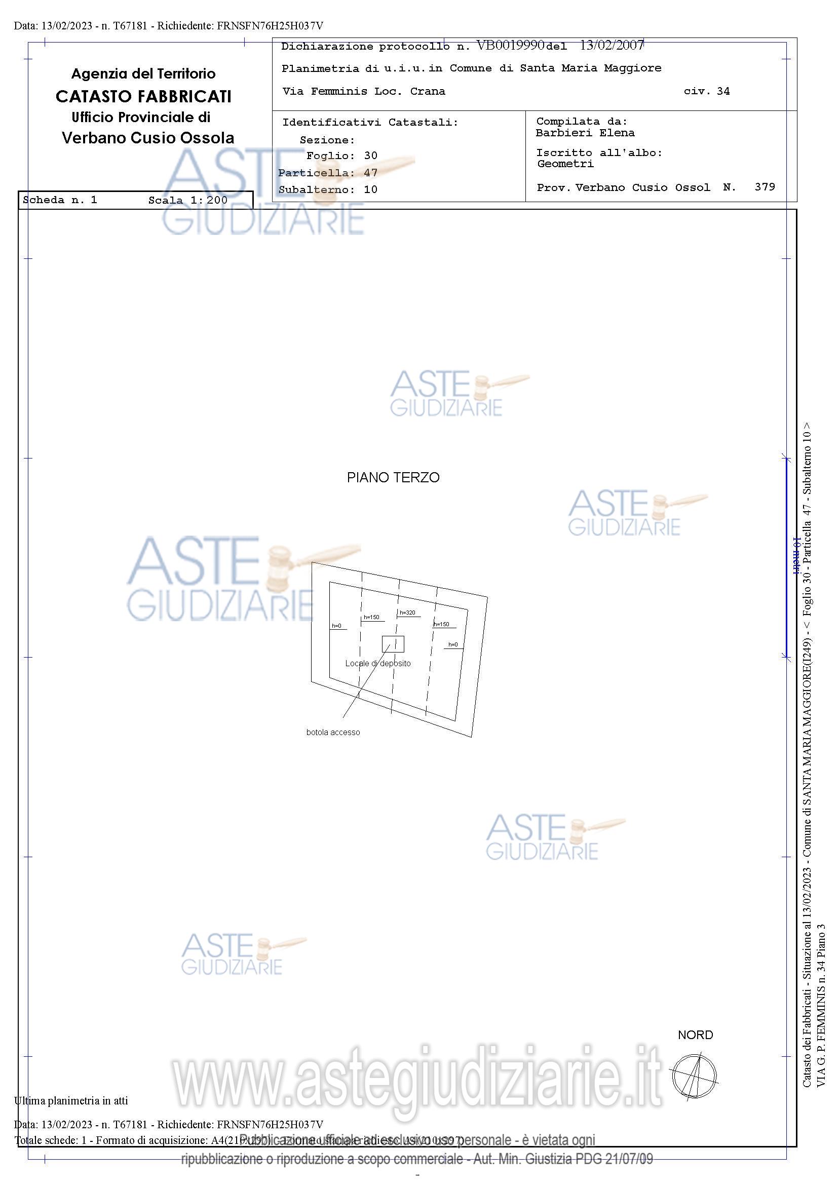 Planimetria del bene