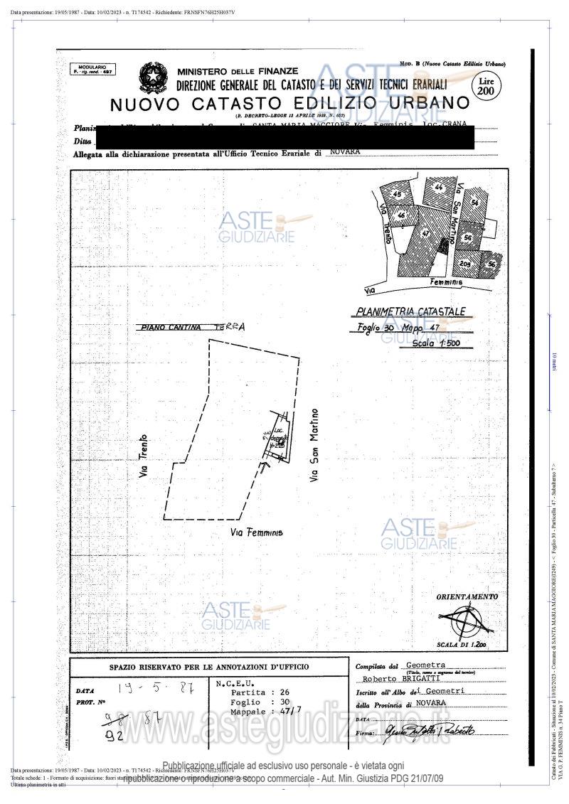 Planimetria del bene
