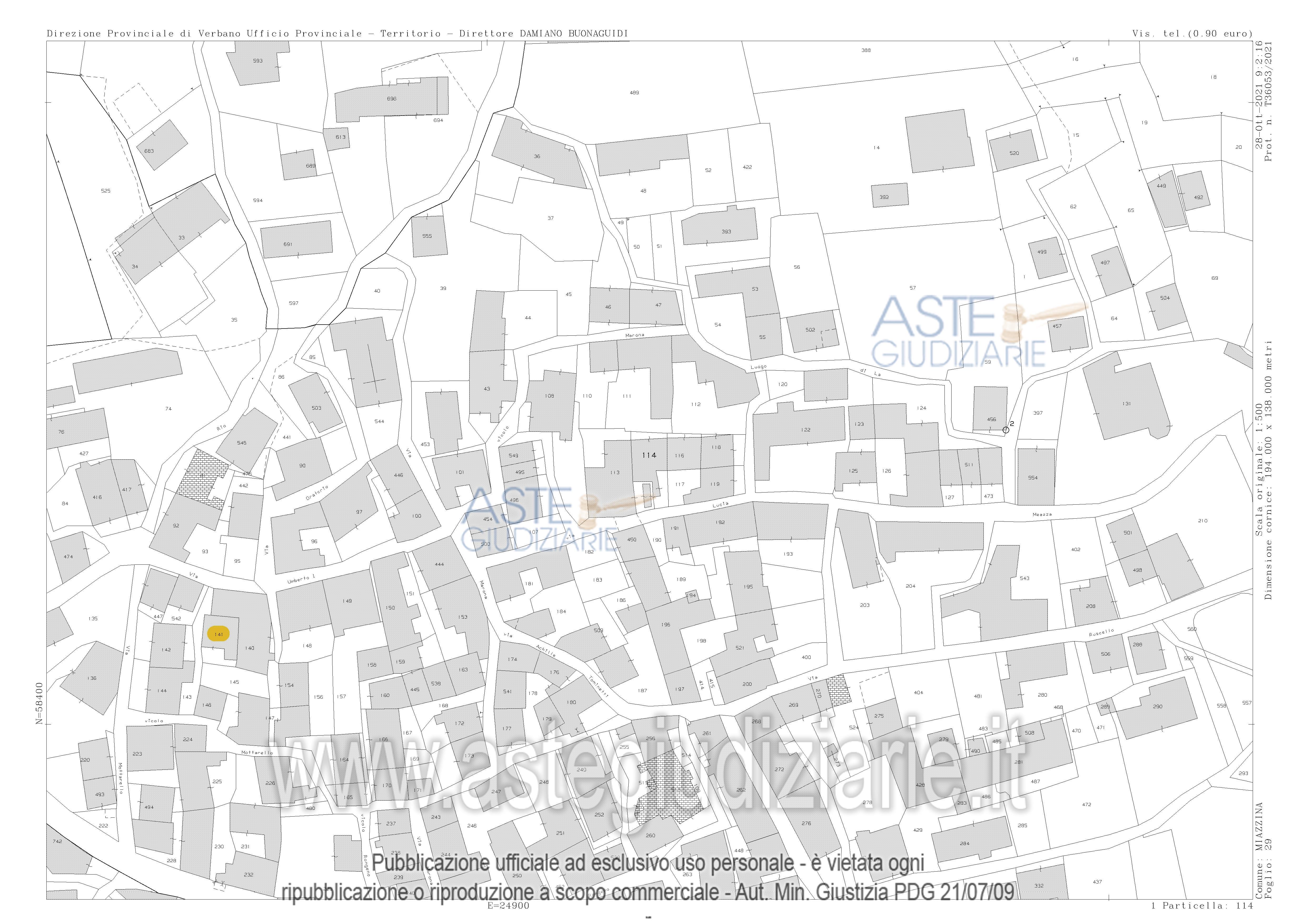 Planimetria del bene