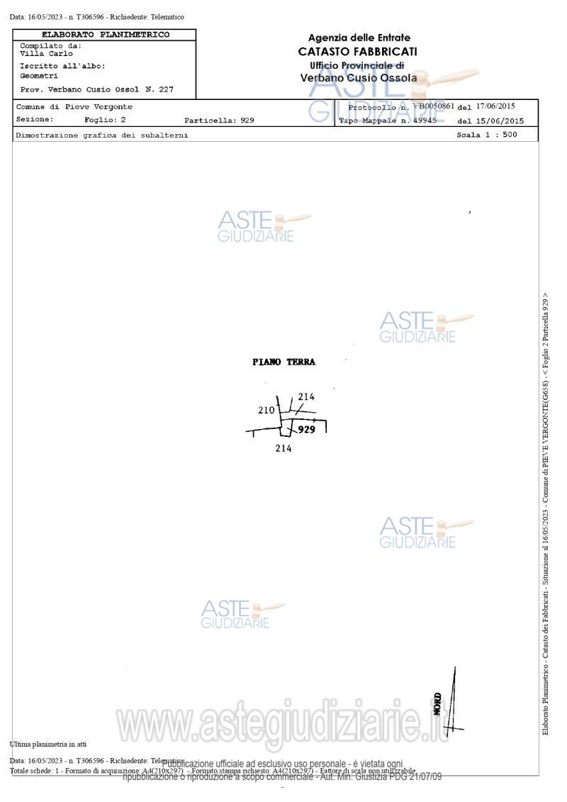 Planimetria del bene
