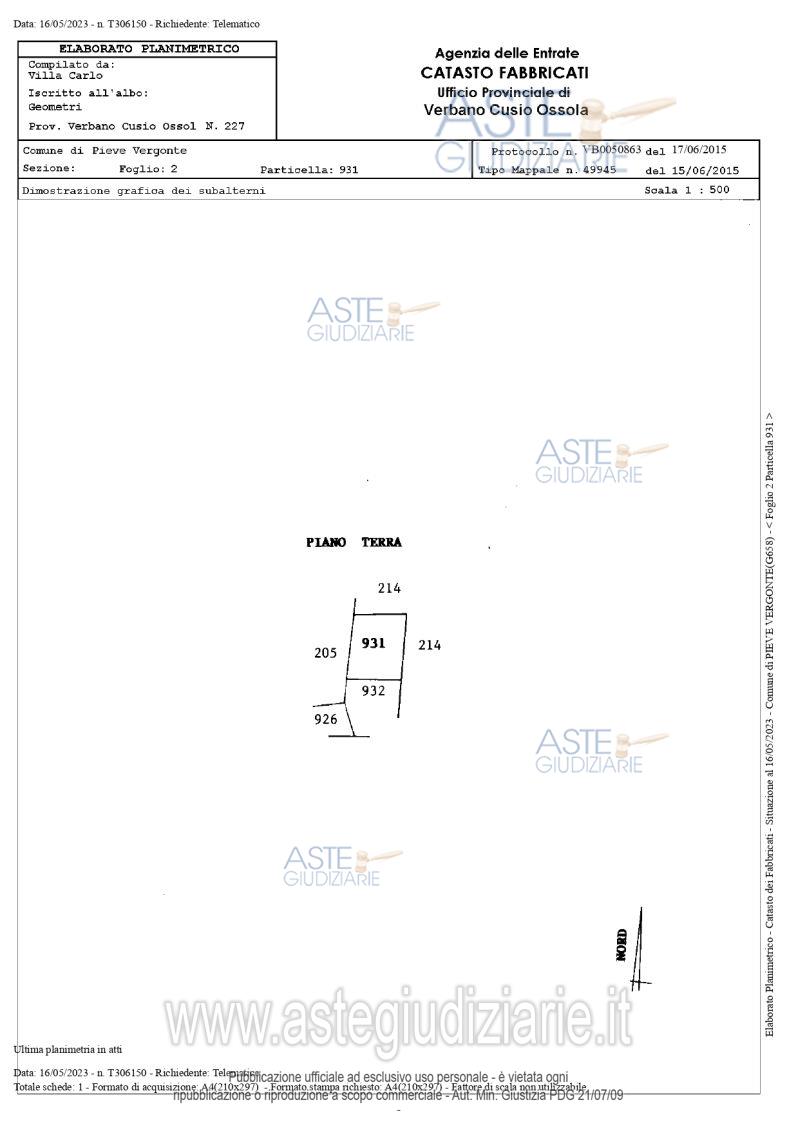 Planimetria del bene