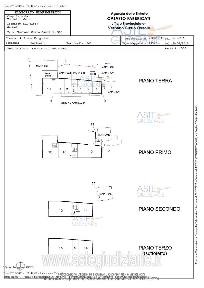 Planimetria del bene