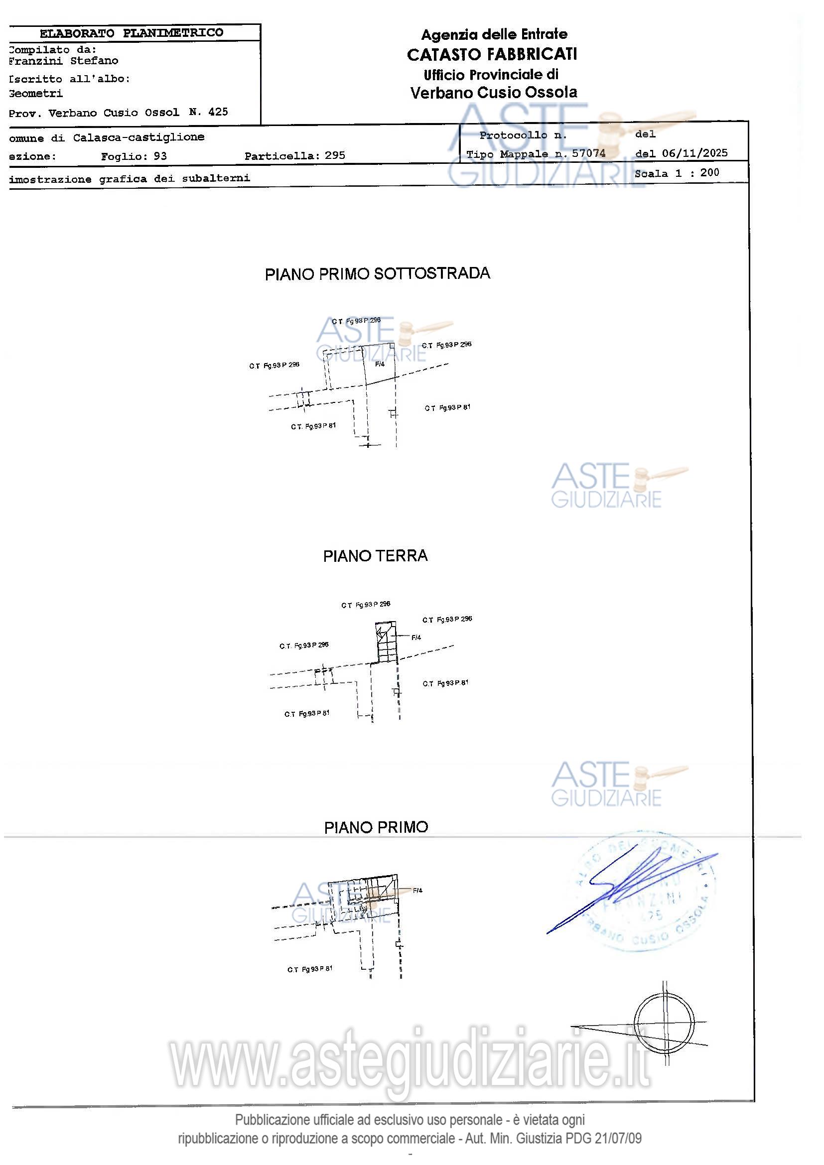 Planimetria del bene
