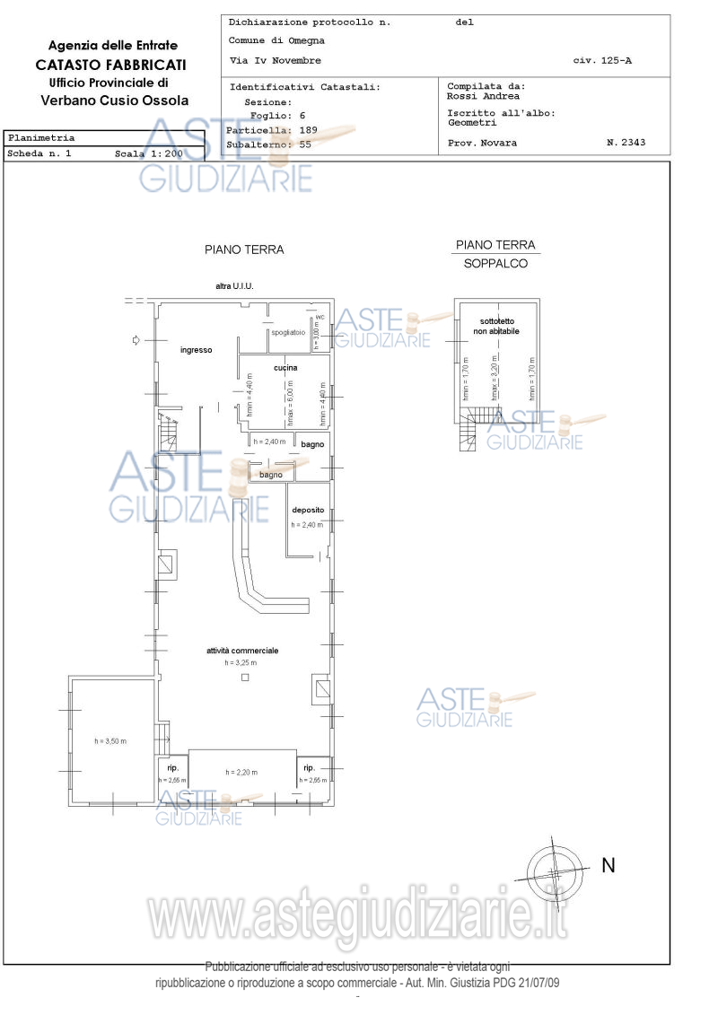 Planimetria del bene