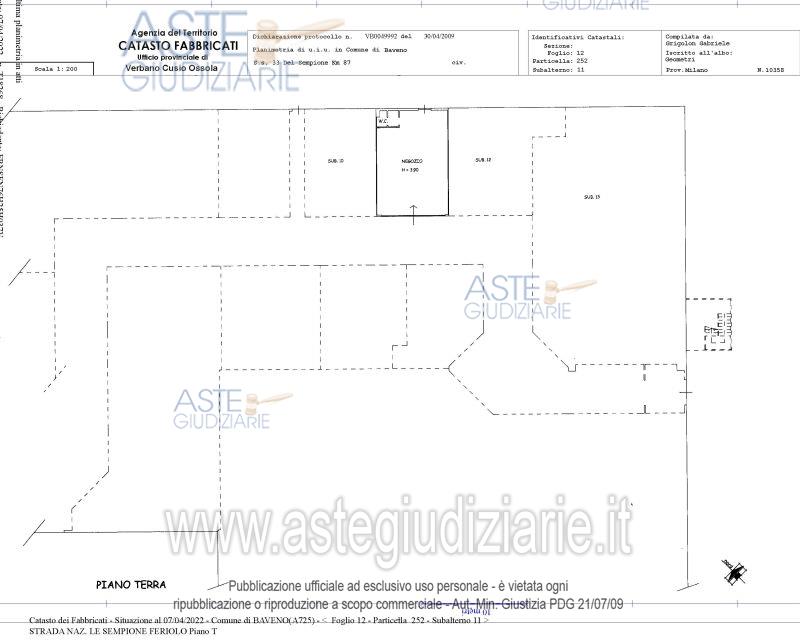 Planimetria del bene