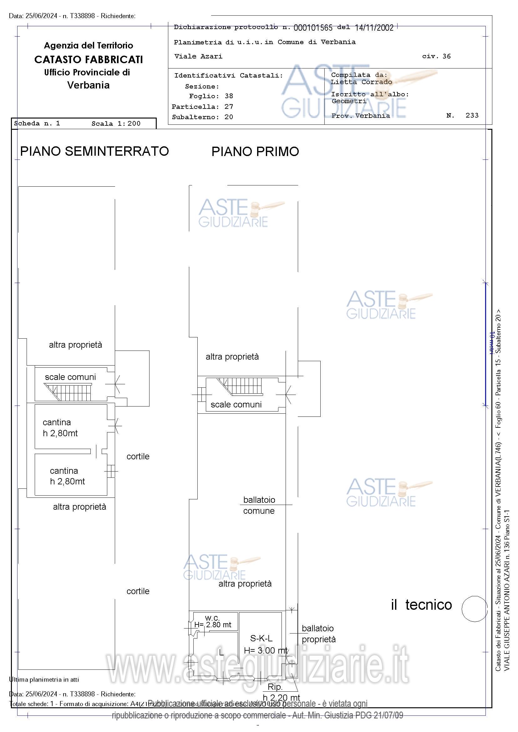 Planimetria del bene