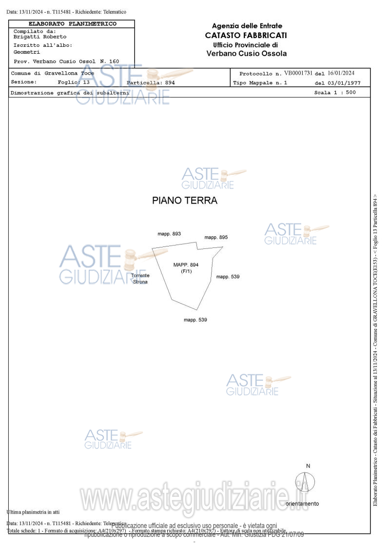 Planimetria del bene