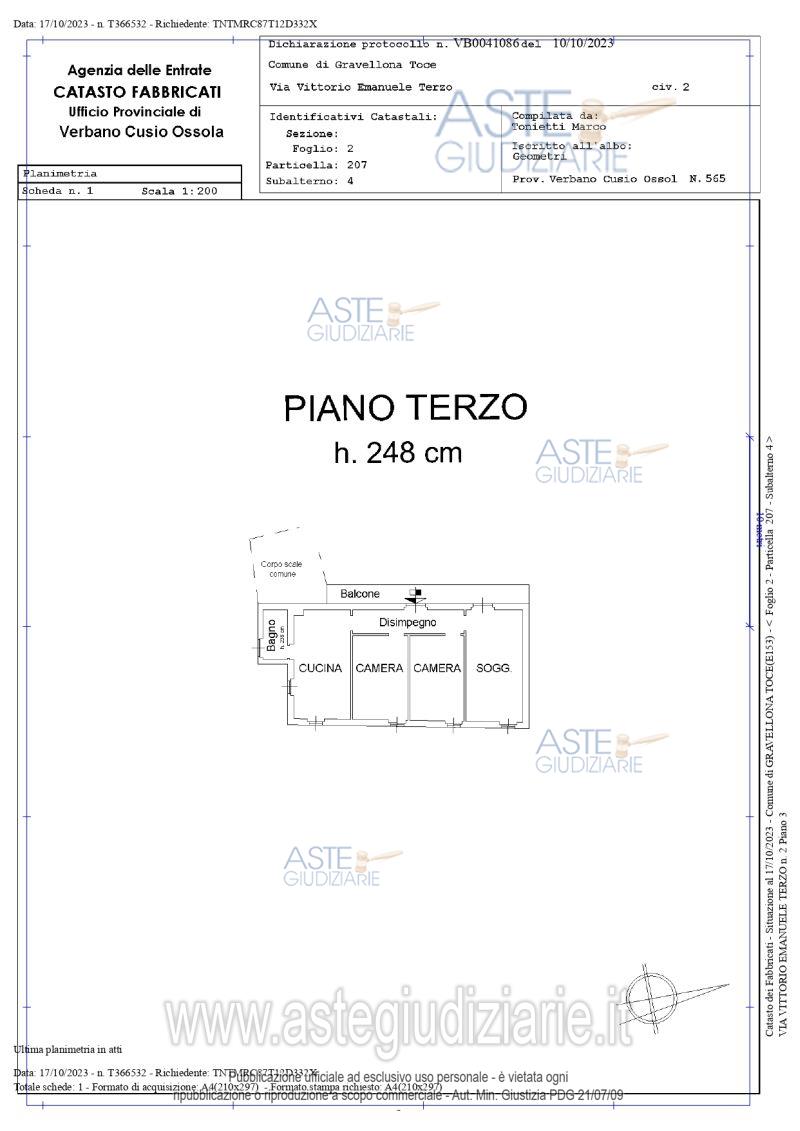 Planimetria del bene