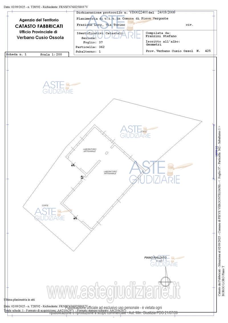 Planimetria del bene