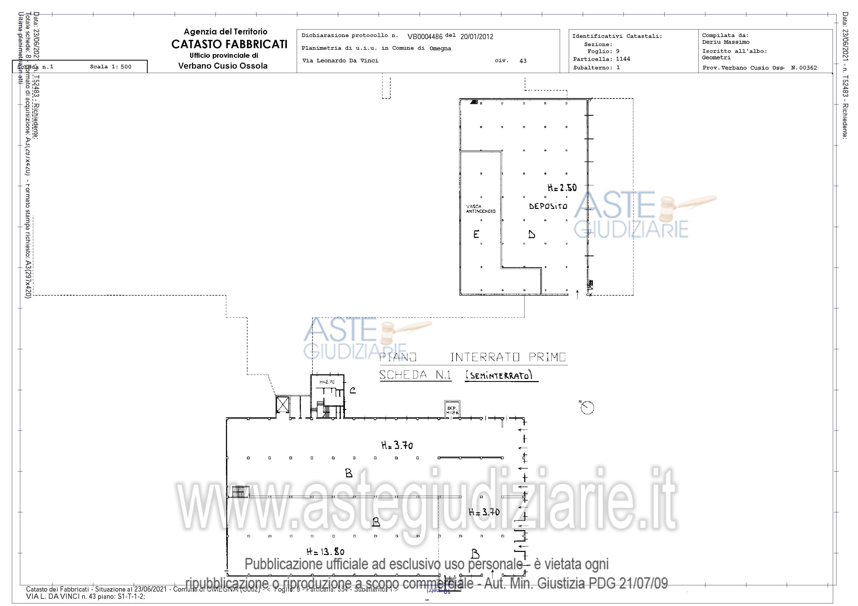 Planimetria del bene