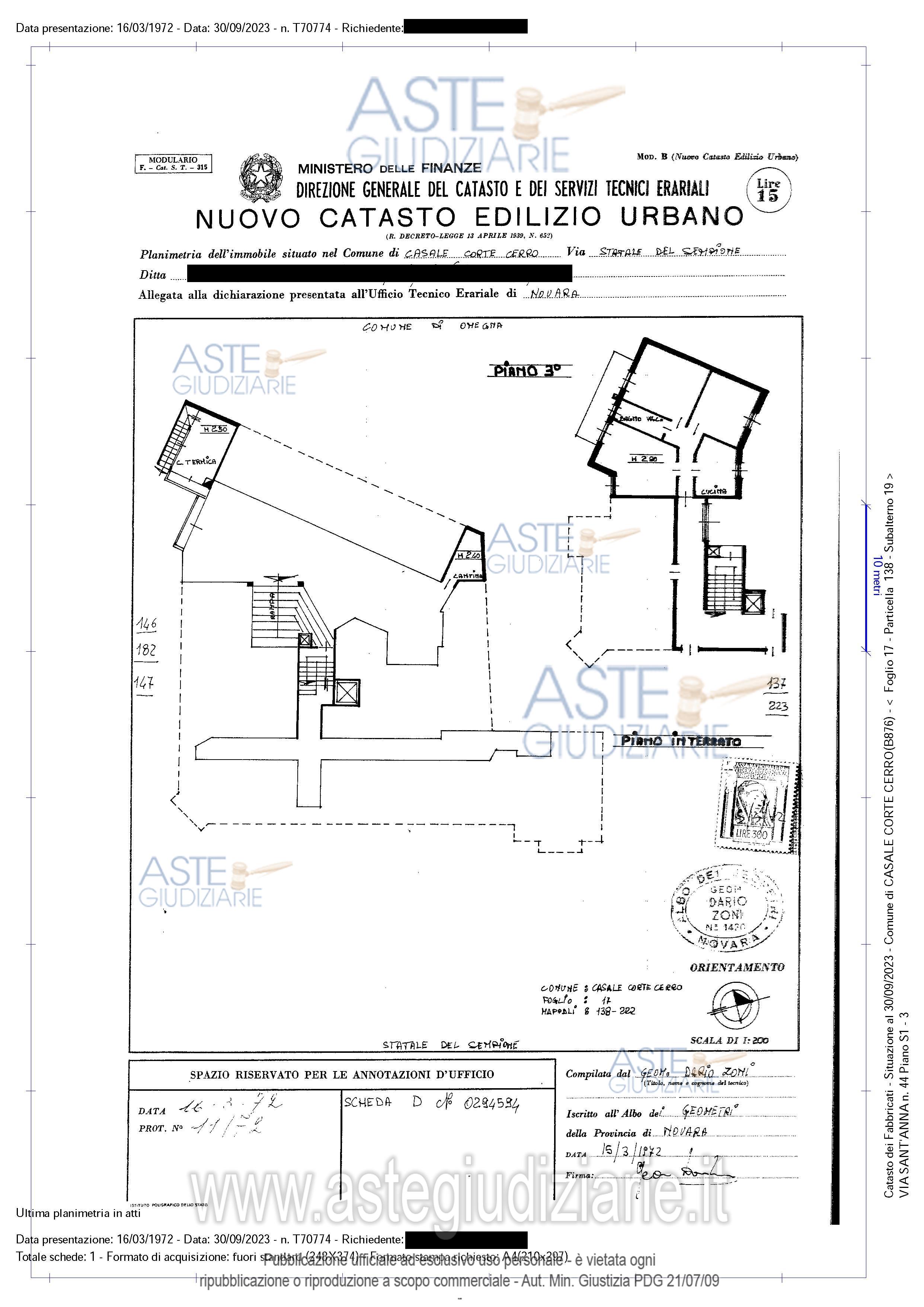 Planimetria del bene