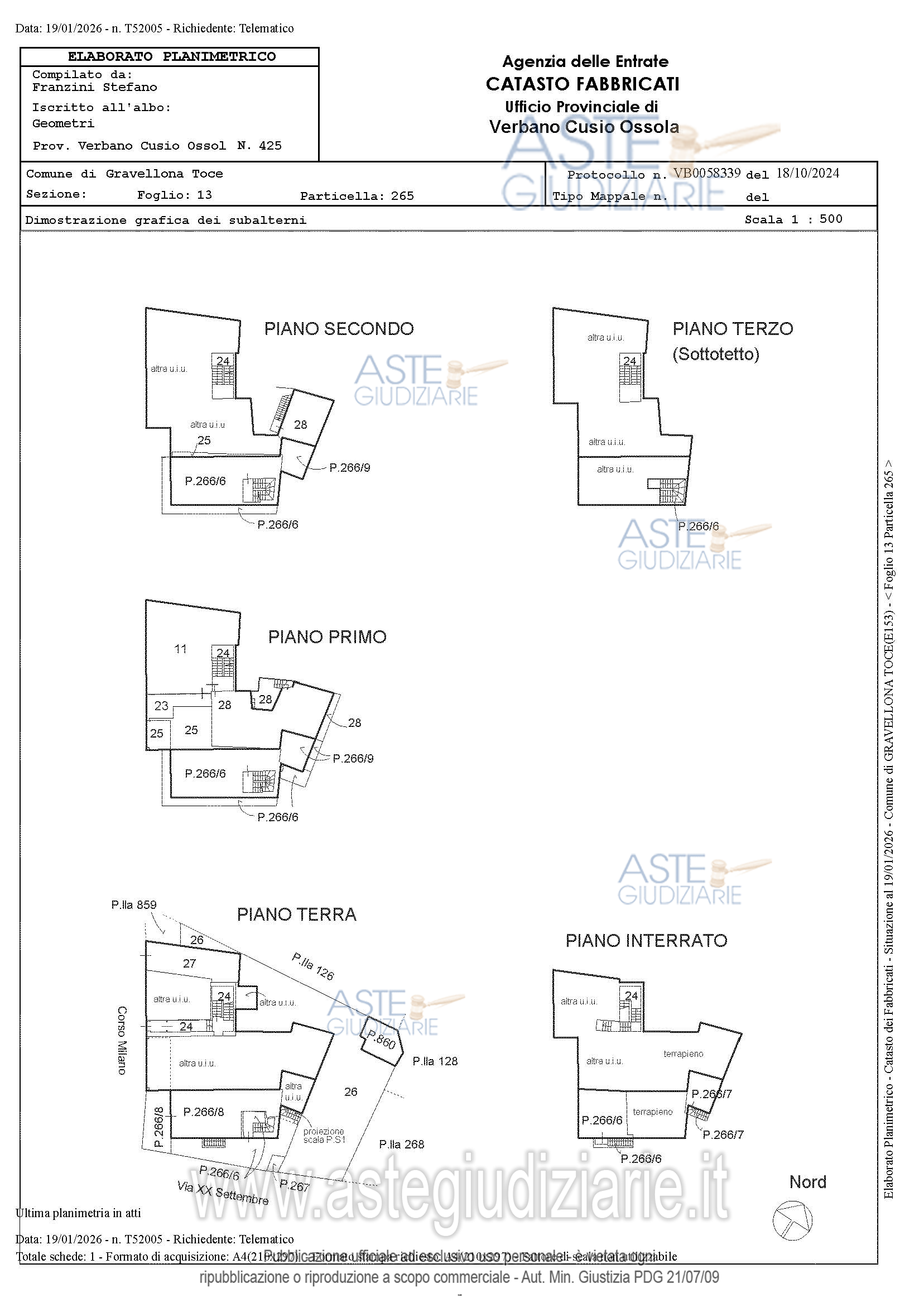Planimetria del bene