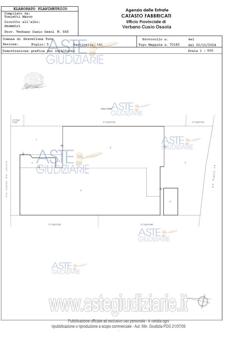 Planimetria del bene
