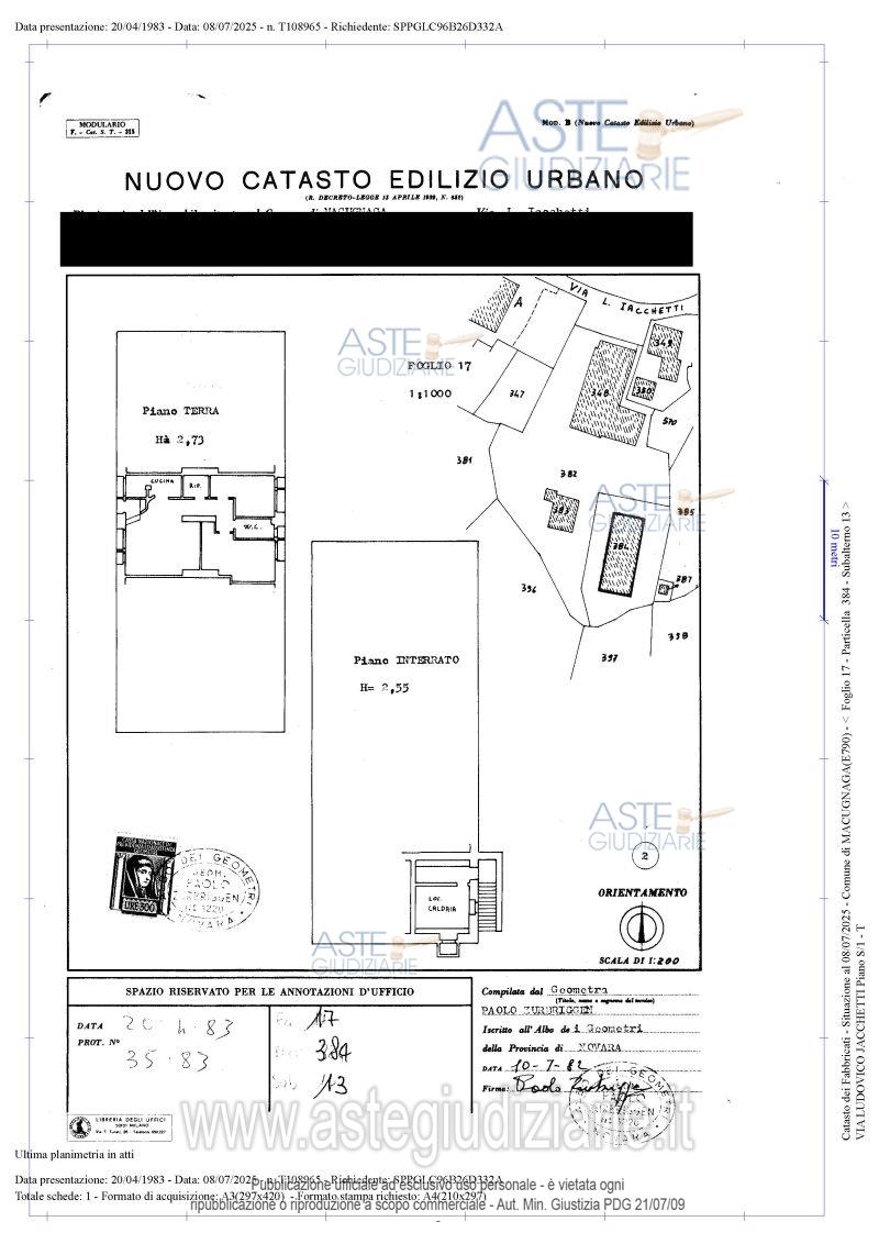 Planimetria del bene