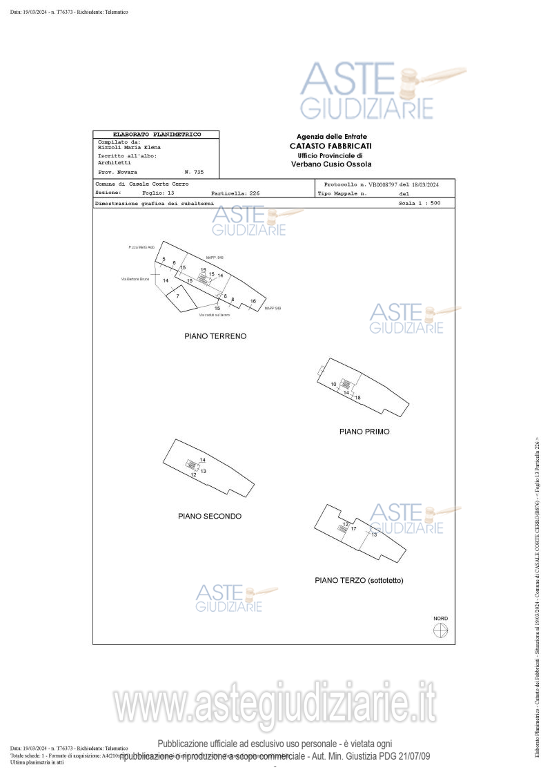 Planimetria del bene