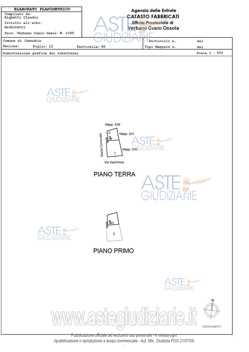 Planimetria del bene