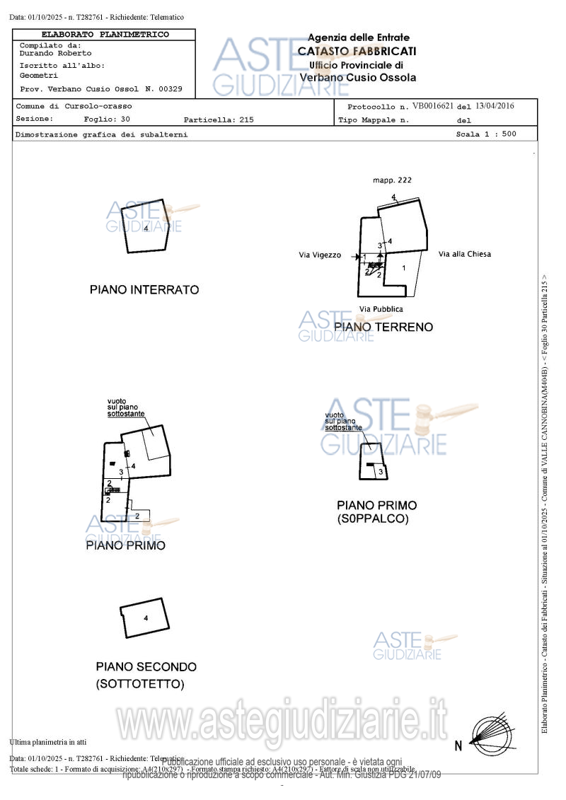 Planimetria del bene