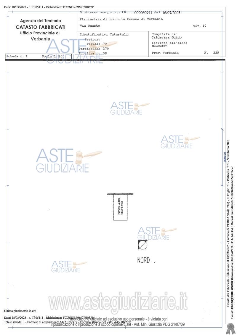 Planimetria del bene