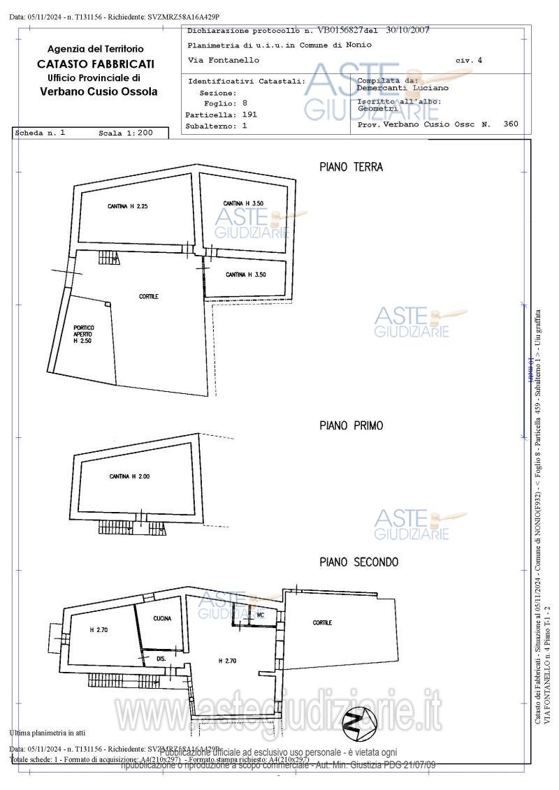 Planimetria del bene
