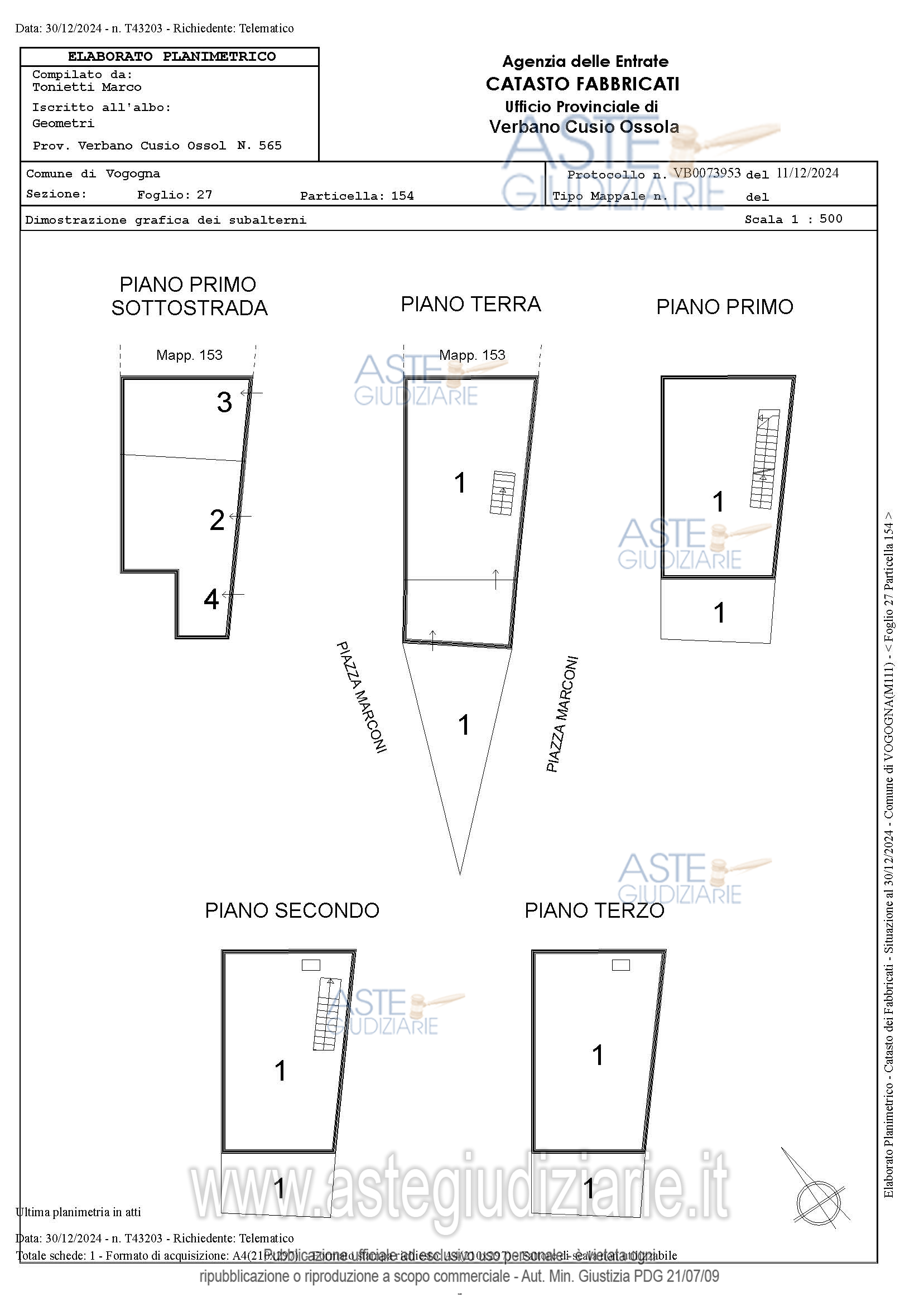 Planimetria del bene