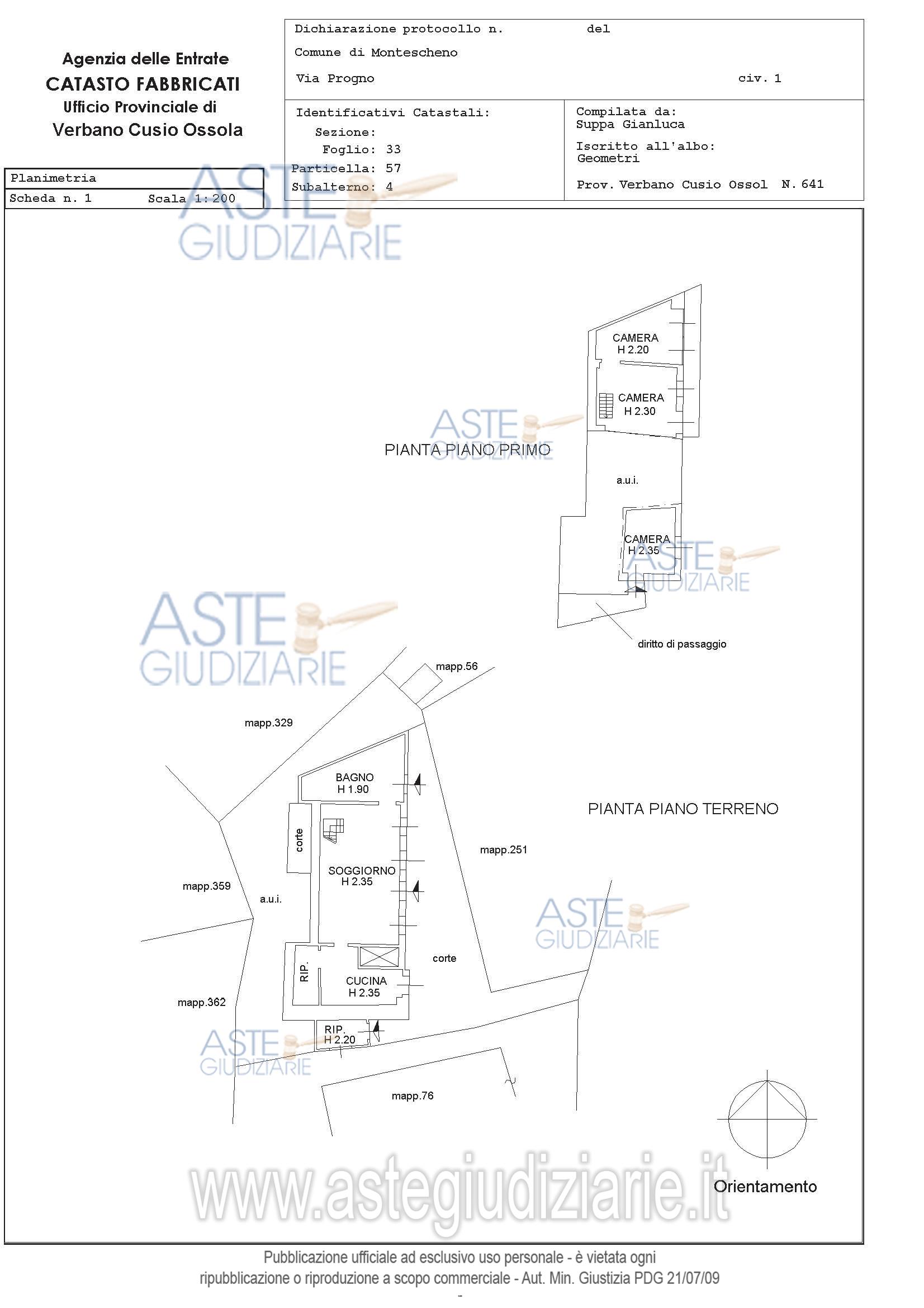 Planimetria del bene