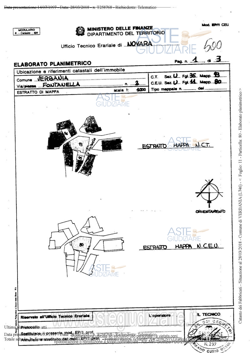 Planimetria del bene