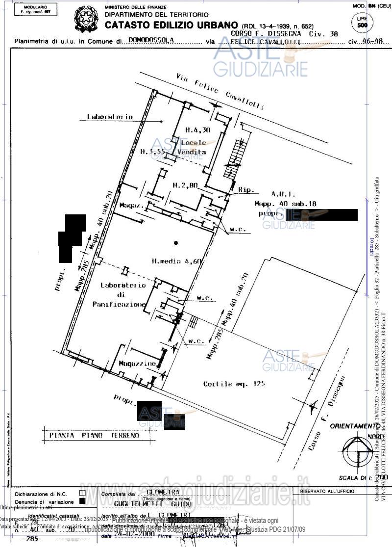 Planimetria del bene