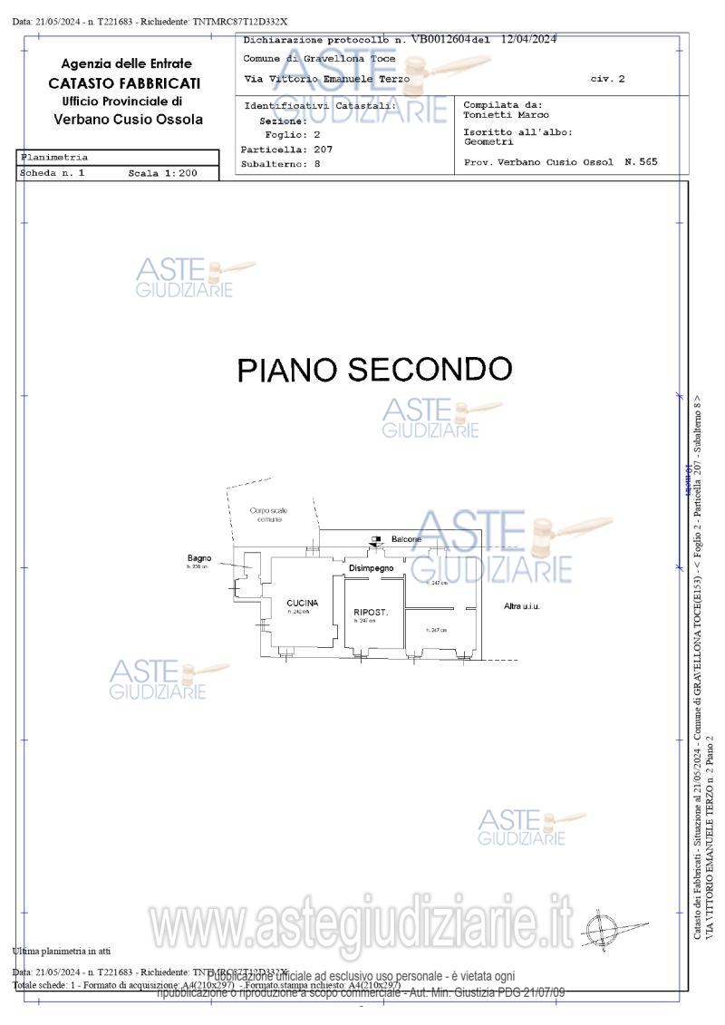 Planimetria del bene