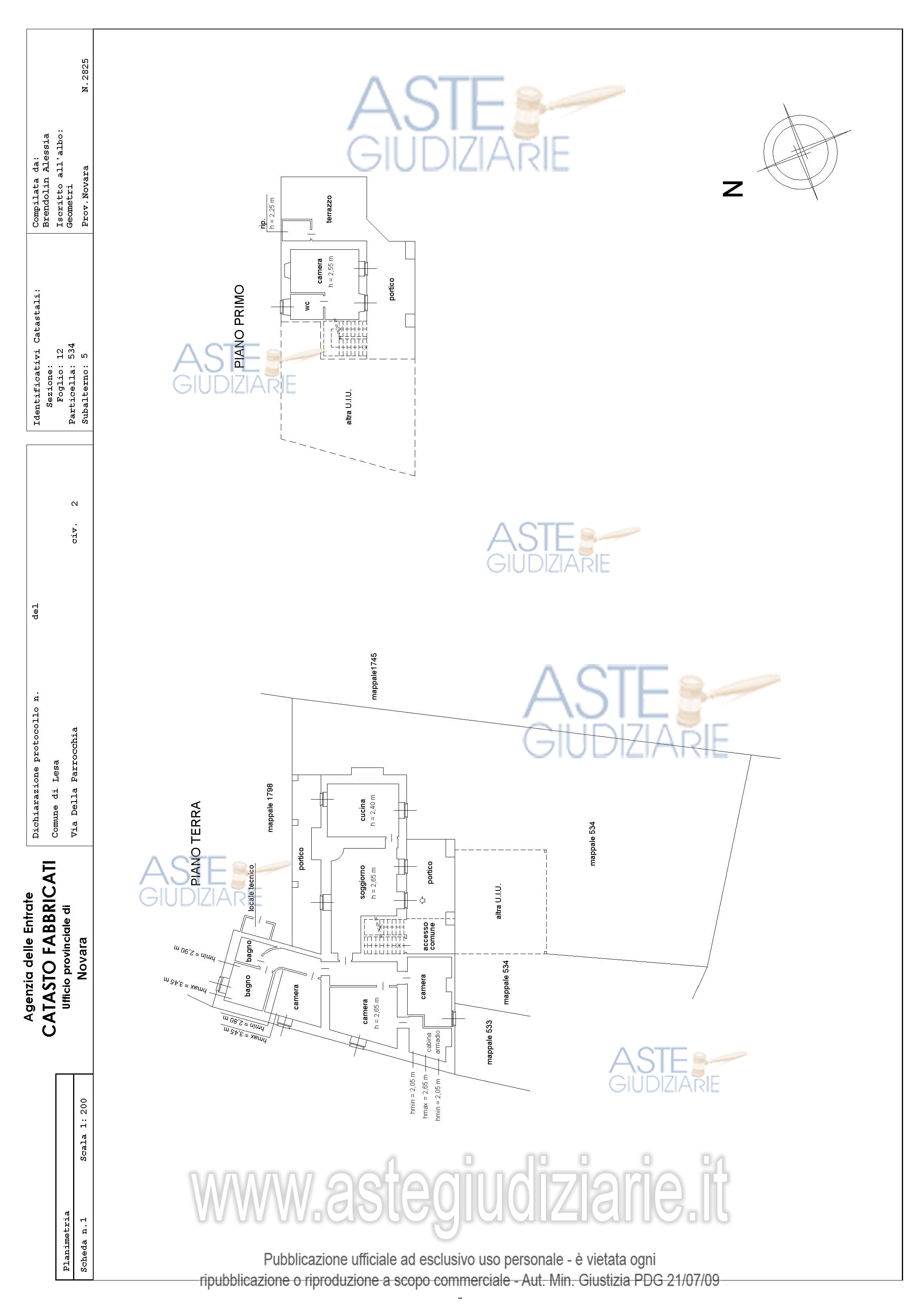 Planimetria del bene