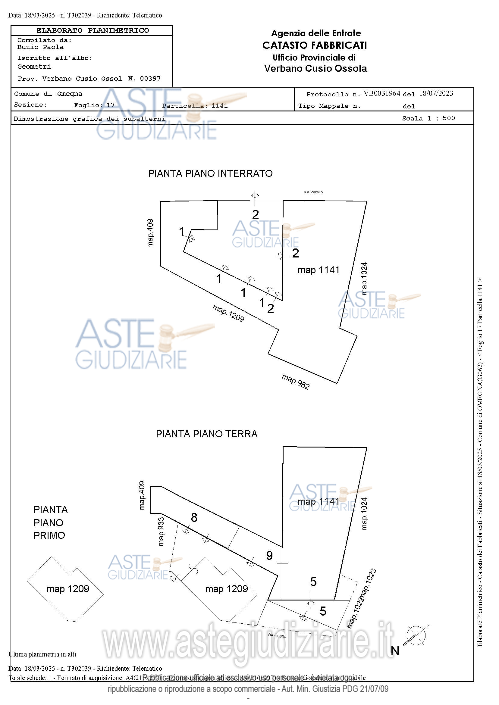 Planimetria del bene