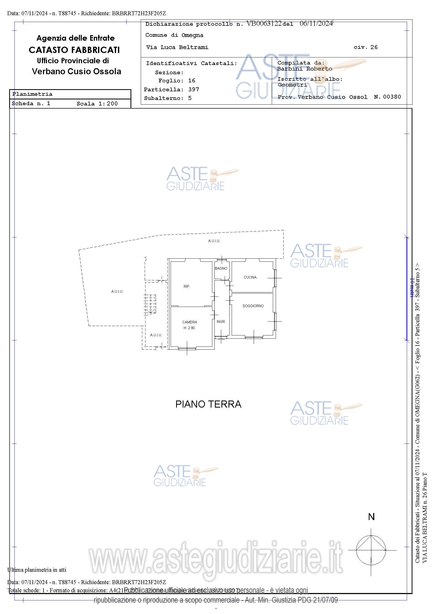 Planimetria del bene