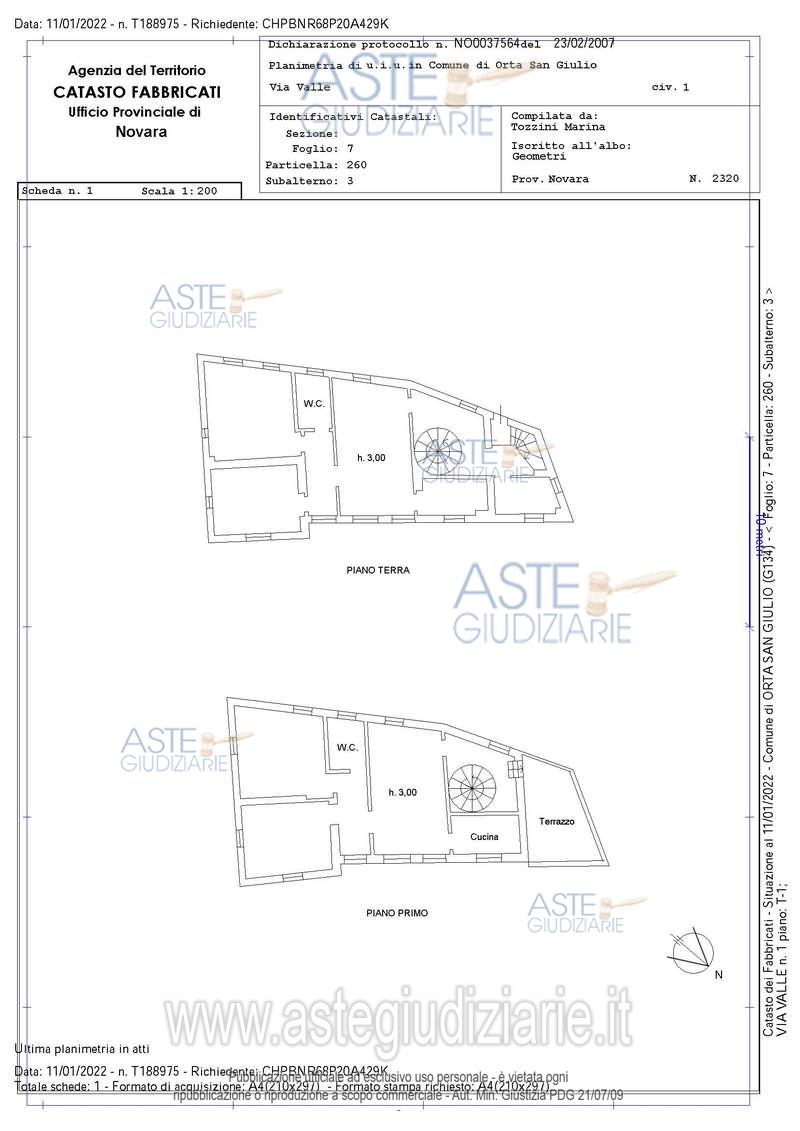 Planimetria del bene