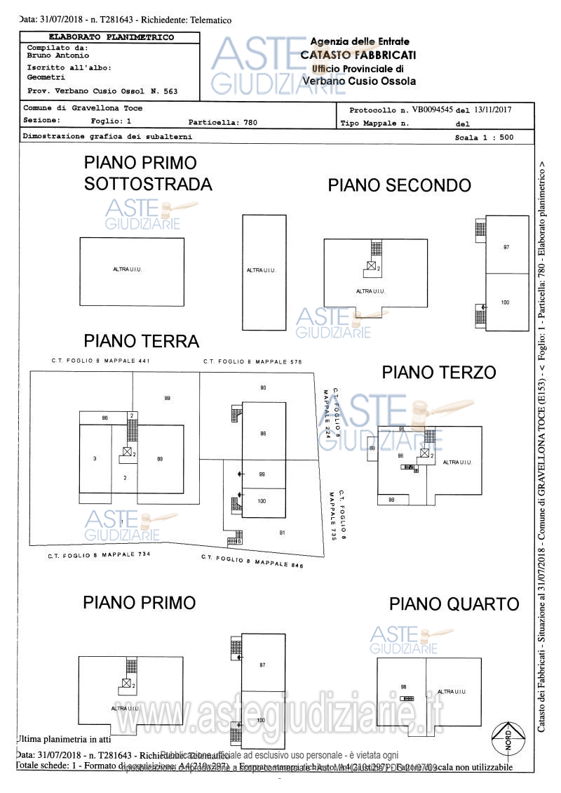 Planimetria del bene