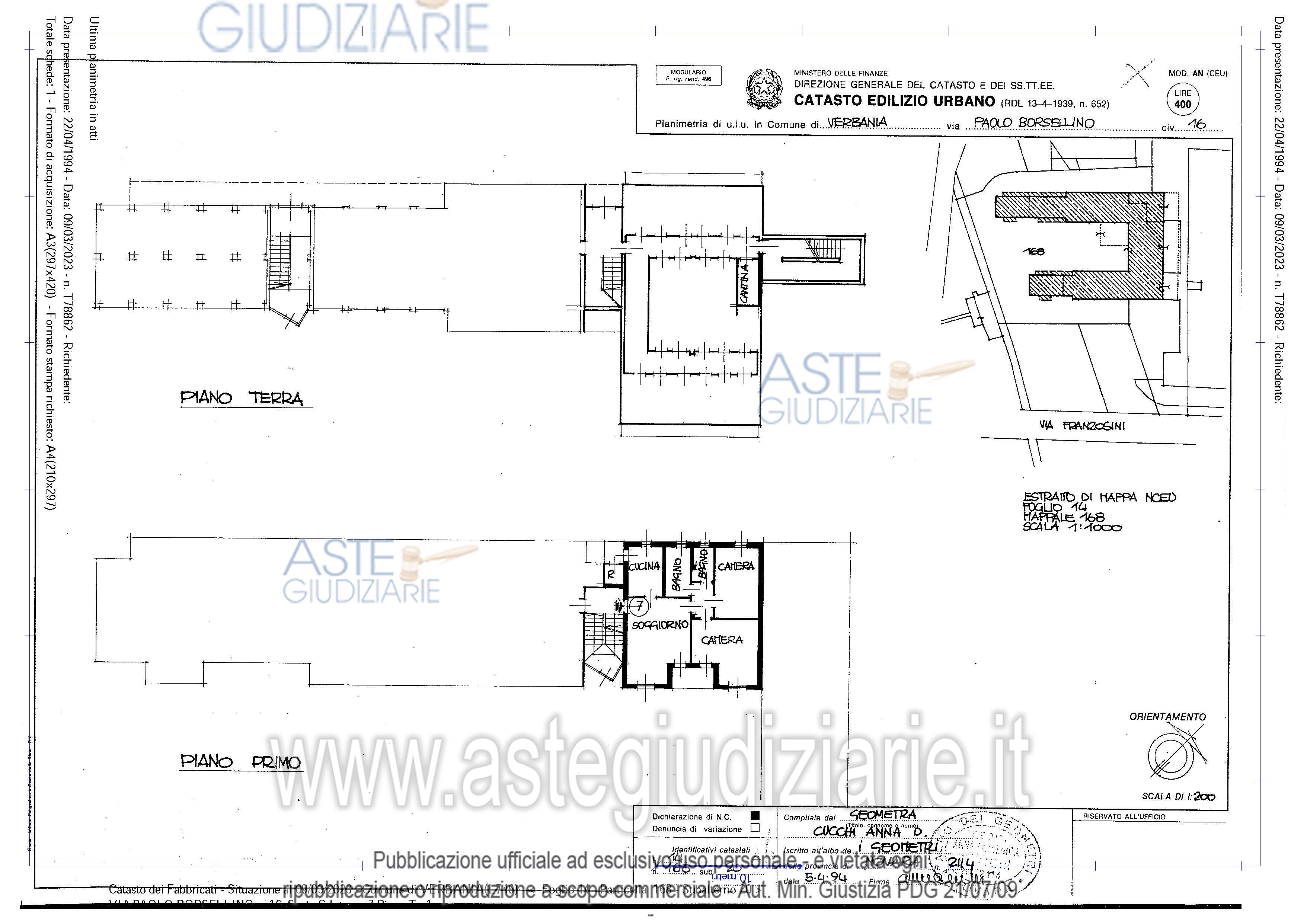 Planimetria del bene
