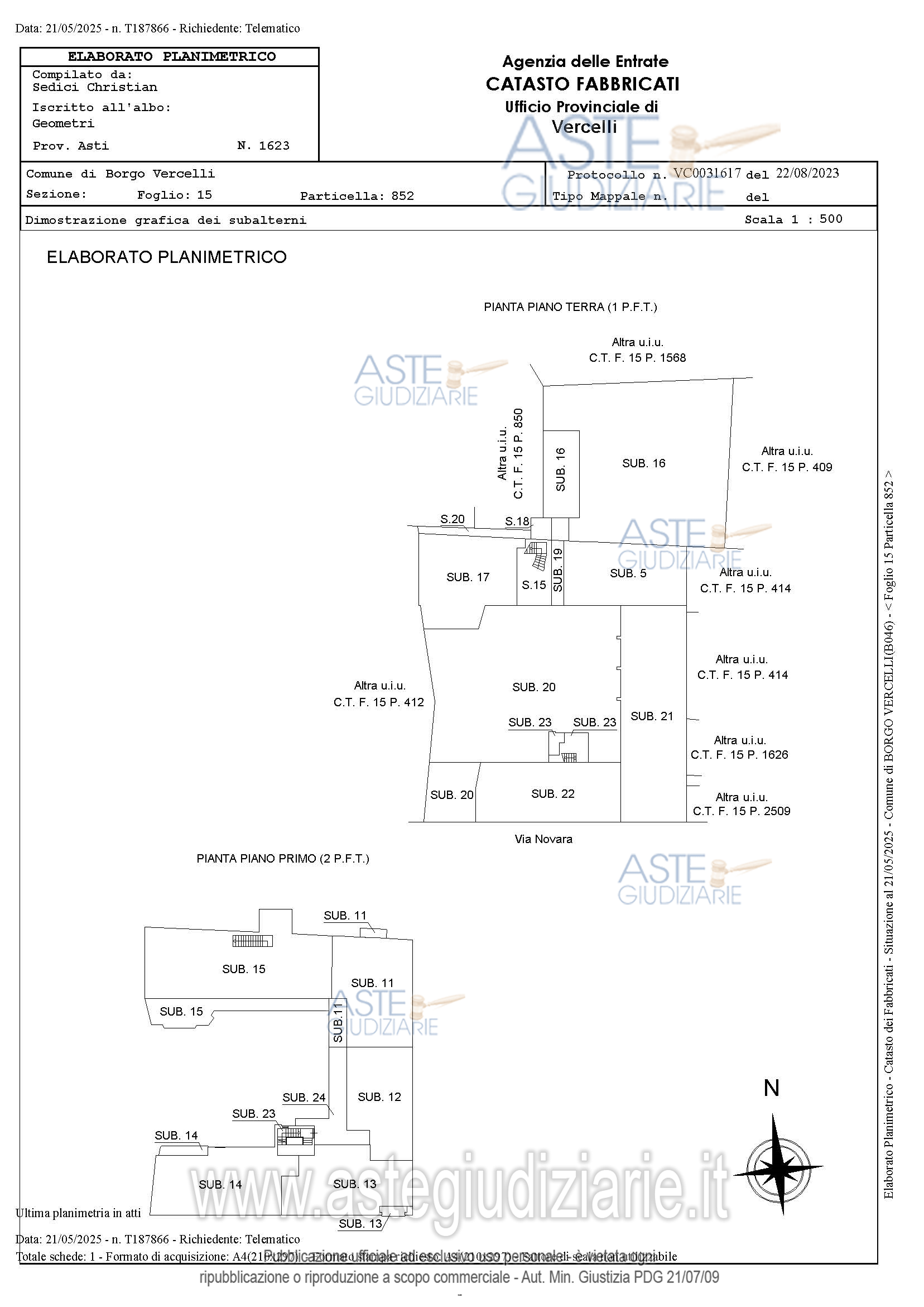 Planimetria del bene