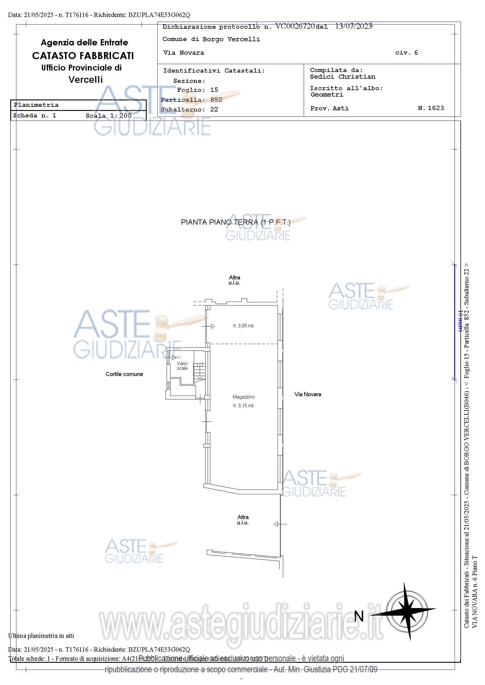 Planimetria del bene
