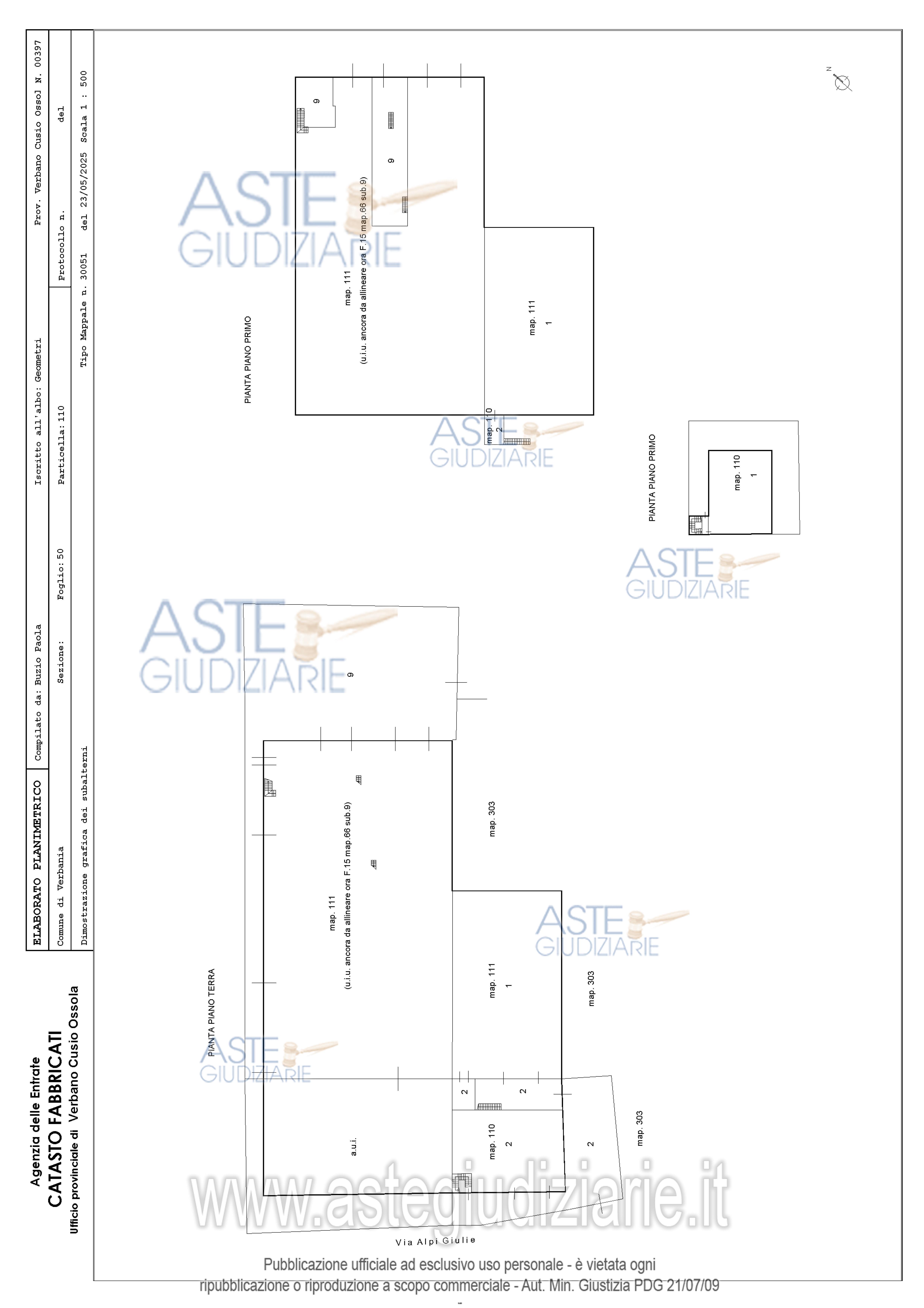 Planimetria del bene