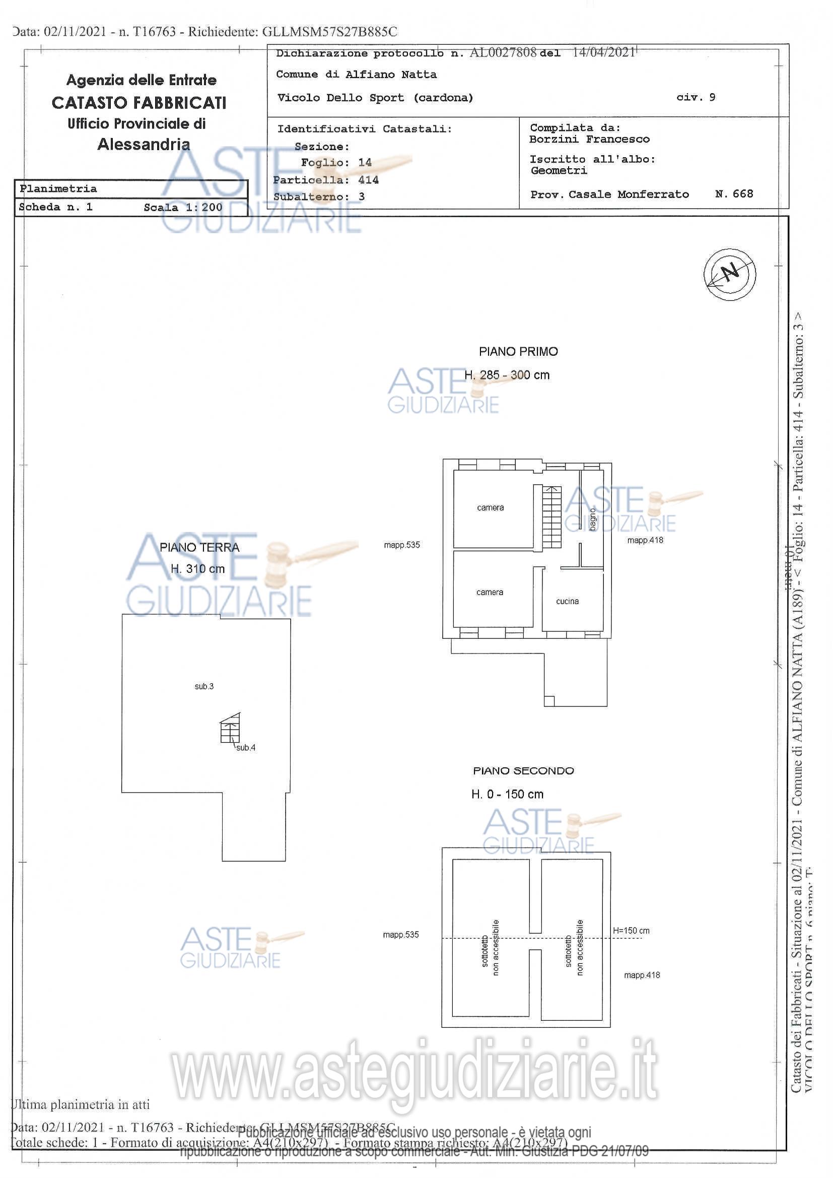 Planimetria del bene