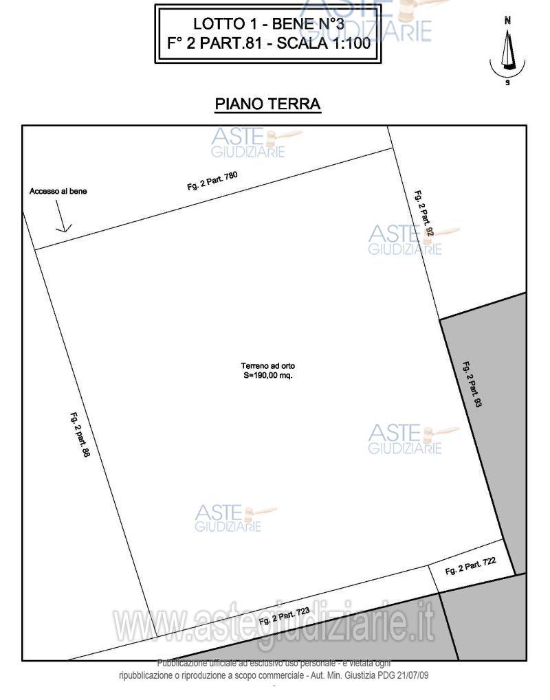 Planimetria del bene