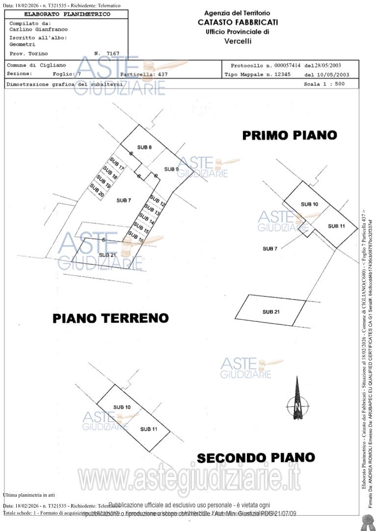Planimetria del bene