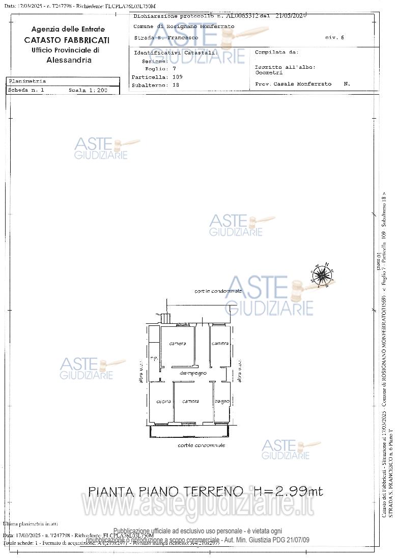 Planimetria del bene