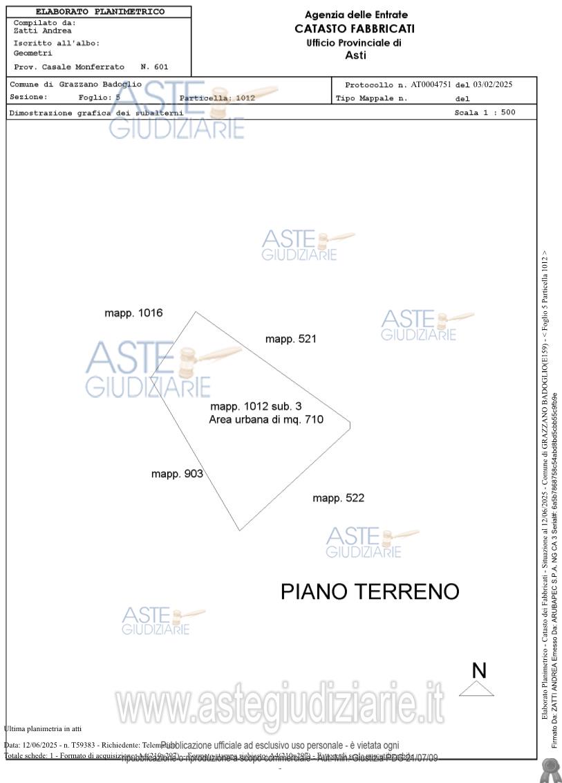 Planimetria del bene