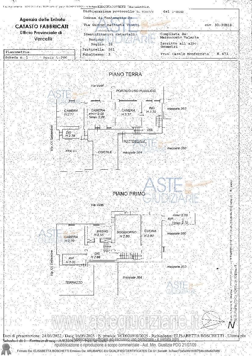 Planimetria del bene