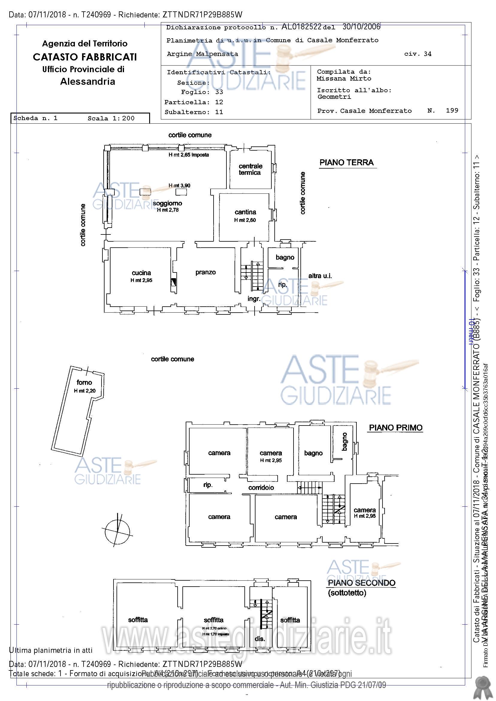 Planimetria del bene